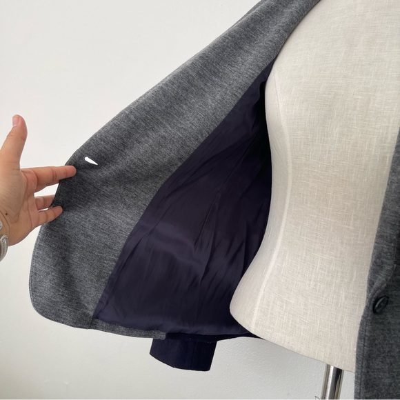 J. Crew Contrast Wool blend Gray blazer preowned size 4 - Picture 3 of 7